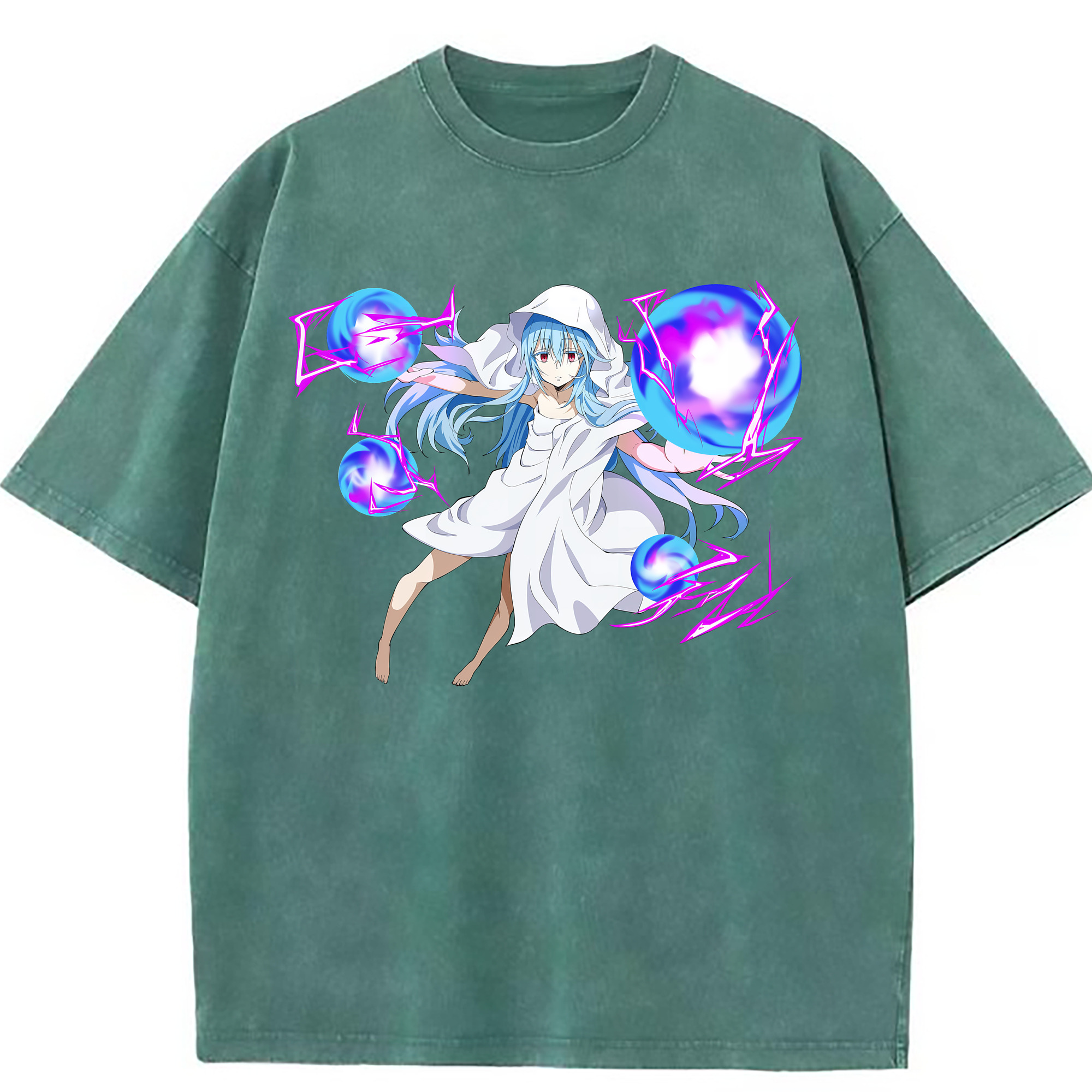 （画像用） 転スラ Regarding Reincarnated to Slime 綿100% ヴィンテージ風 半袖Tシャツ（フロントプリント）